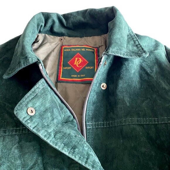 Moda Italiano Made in Italy Green Coat with Quilted Lining‎ Men's Sz XL Designer - Picture 1 of 12